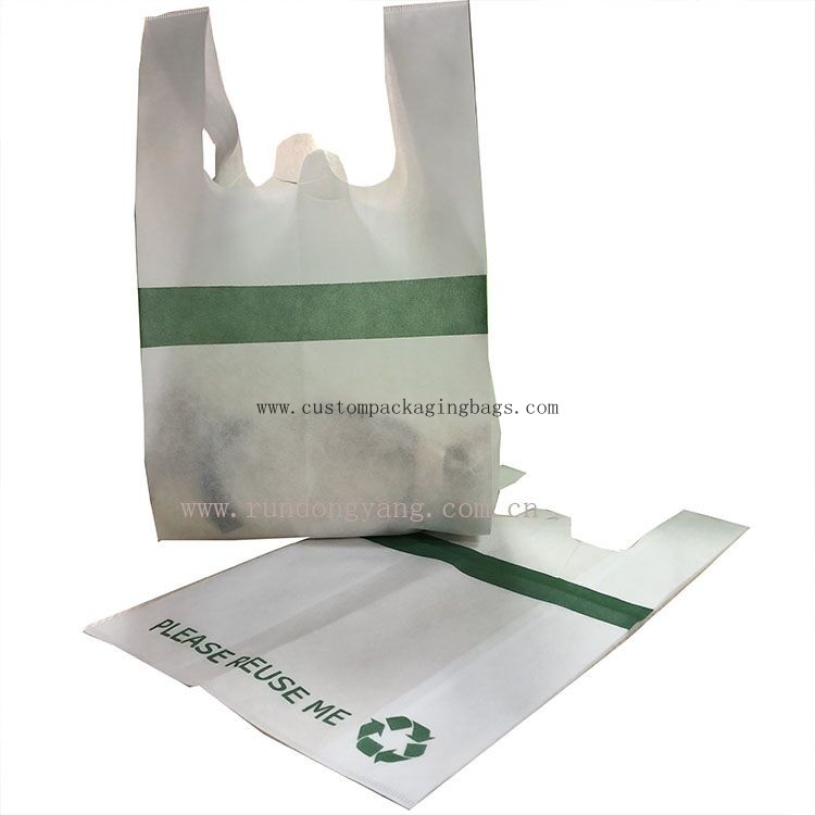 Environmentally friendly recyclable custom non woven shopping bag vest T-shirt