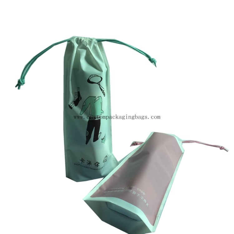 CPE Drawstring plastic Bags Custom Logo Waterproof Umbrella For Promotion
