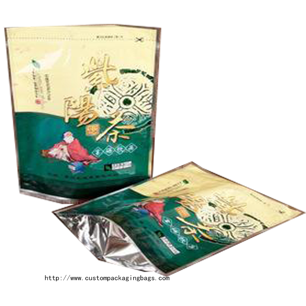 Stand Up Custom Packaging Bags With Zipper For Tea Leave