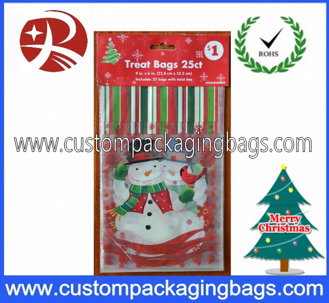 Creative Printed Plastic Kids plastic Treat Bags For Gift With Handle