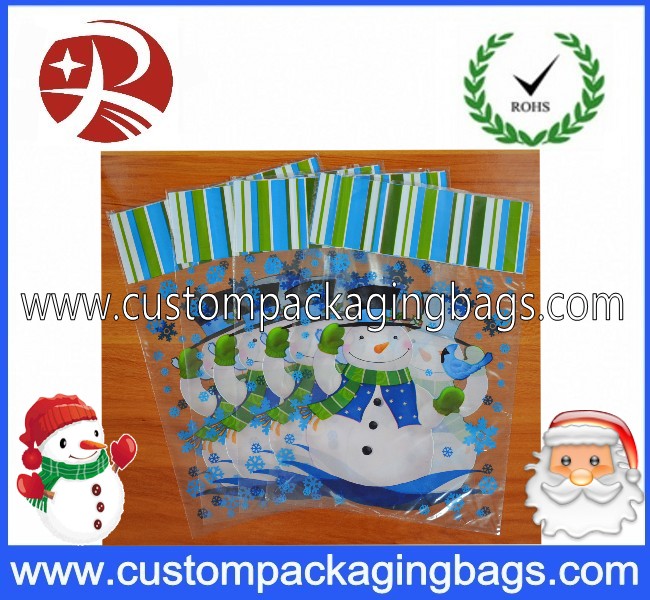 Clear Snowman Plastic Treat Bags Anti-Water For Supermarket