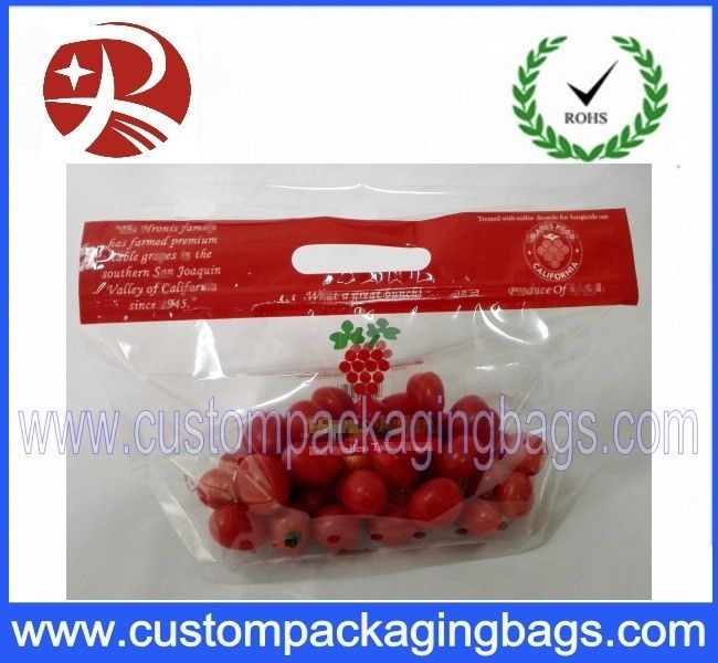 Slider Ziplock Fruit Packaging Bag Air Holes For Grape