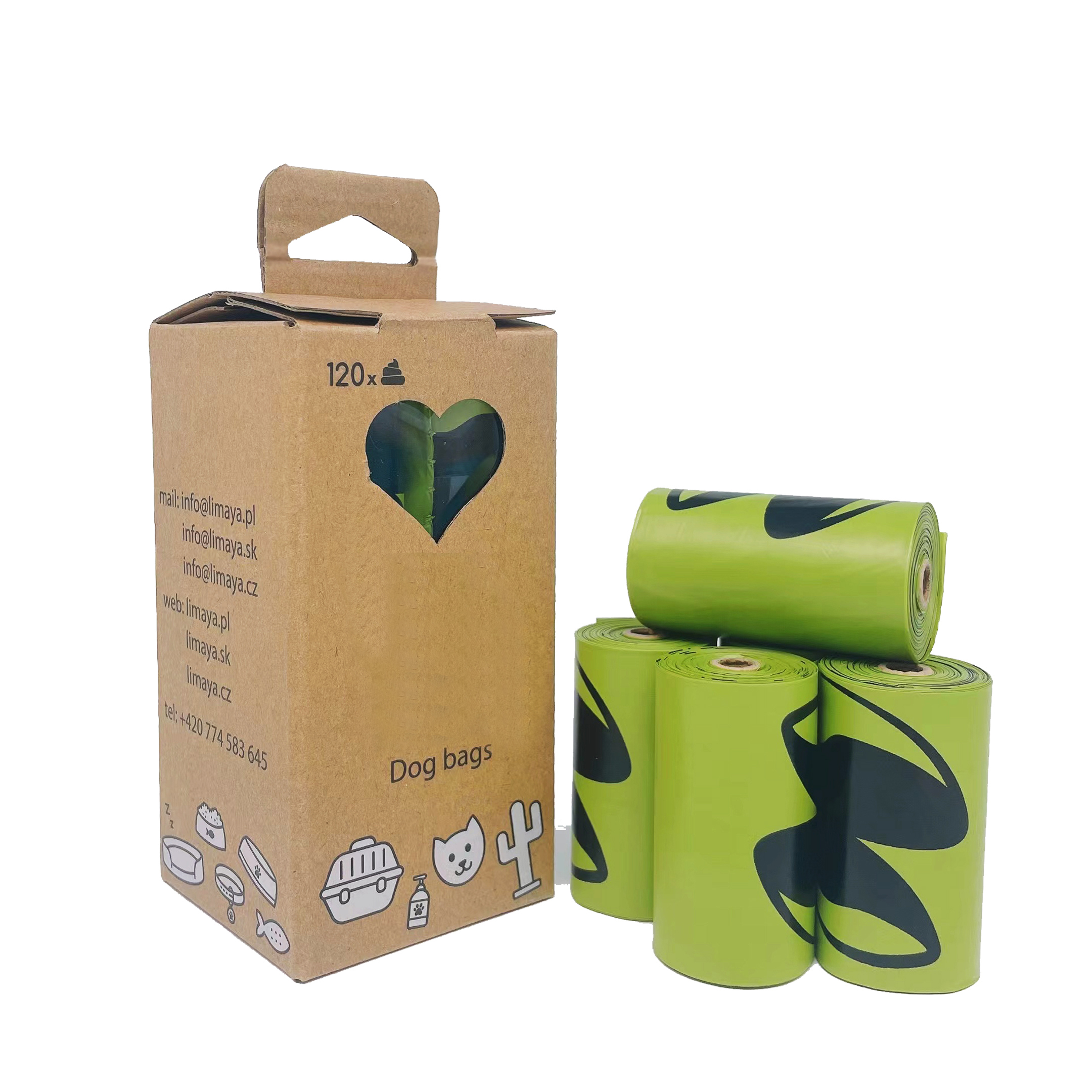 Manufacturer Wholesale IPL Biodegradable Box Packed Pet Waste Bags Dog Poop Bag Rolls