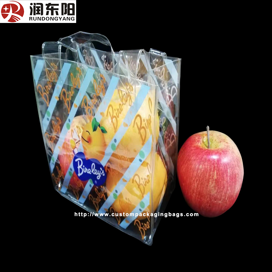 custom logo clear pvc hook bag for shopping