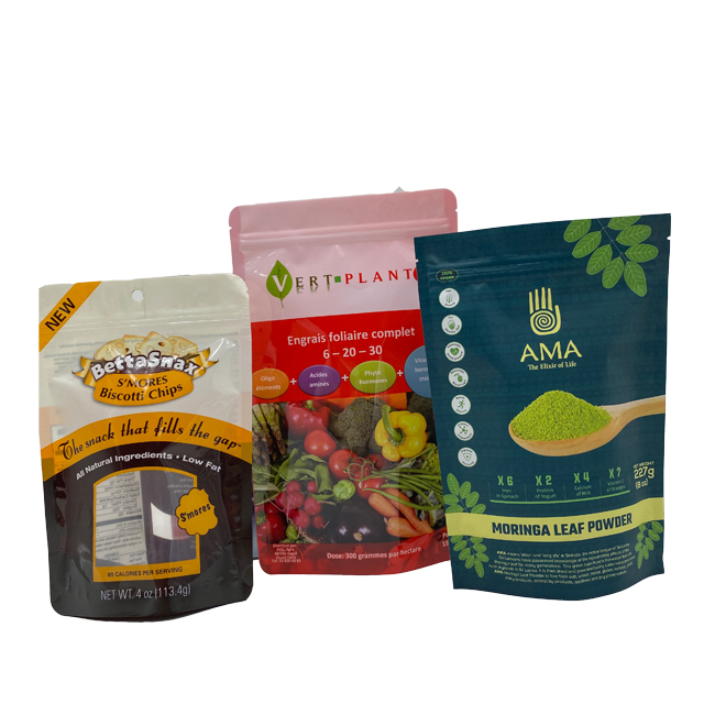 Custom Waterproof Biodegradable Aluminum Foil Zip Lock Food Doypack Stand Up packaging pouch bags