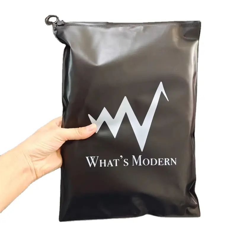 buy Custom Reusable Frosted Zipper Lock Bag Packing Pouch Bag on sales