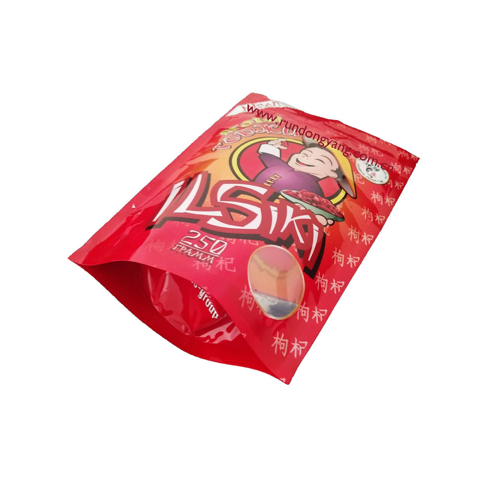 Food Grade Kraft Paper Nuts Packaging Bag Kraft Paper Bag with Window for Honey Glazed Nuts