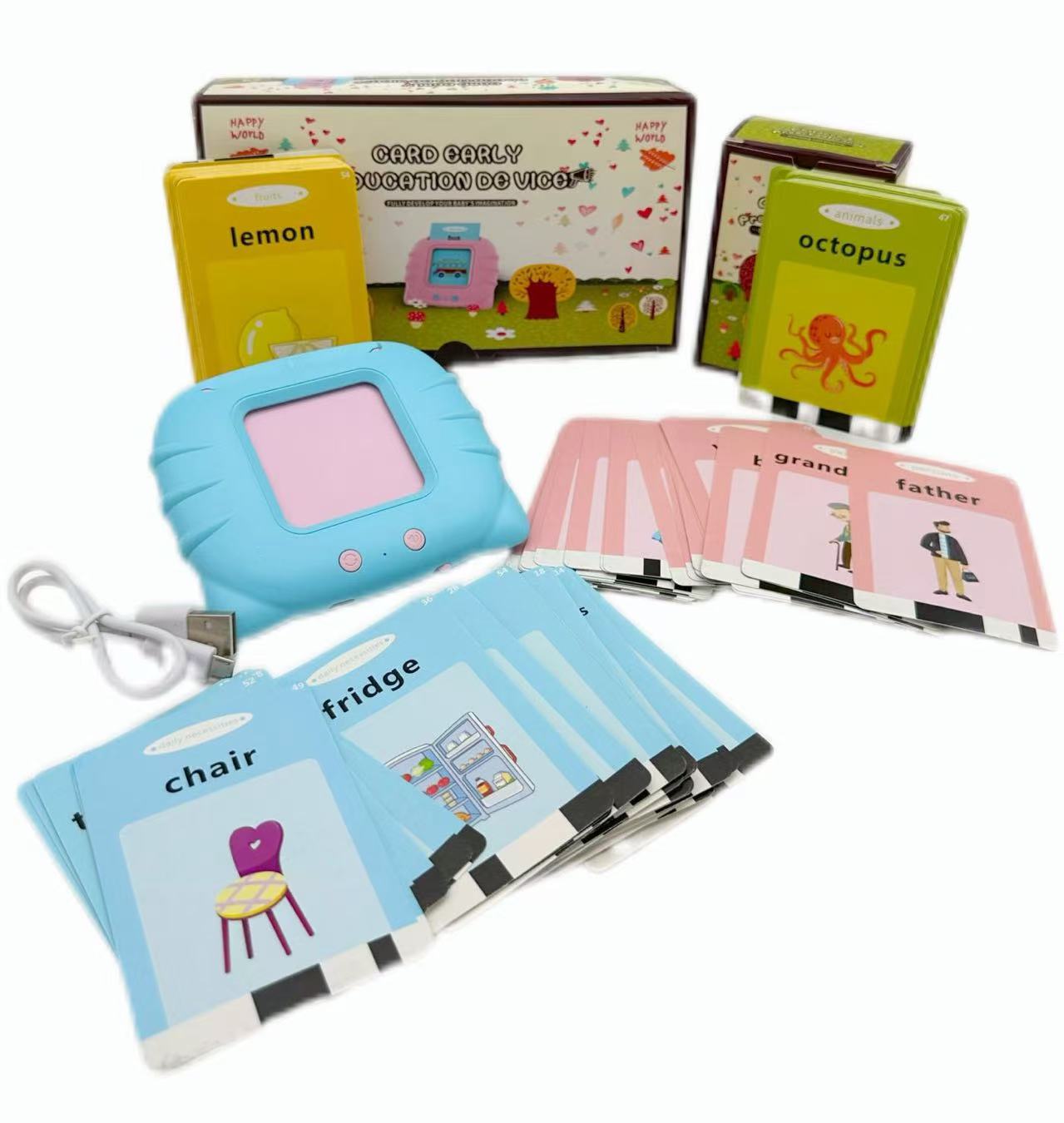 112pcs Educational E-Book Reader Toy for Kids Touch Electronic Learning Machine English for 2-4 Years Battery Operated Plastic