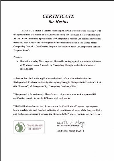 ASTM D6400 Certificate: U.S. Compostability Standard
