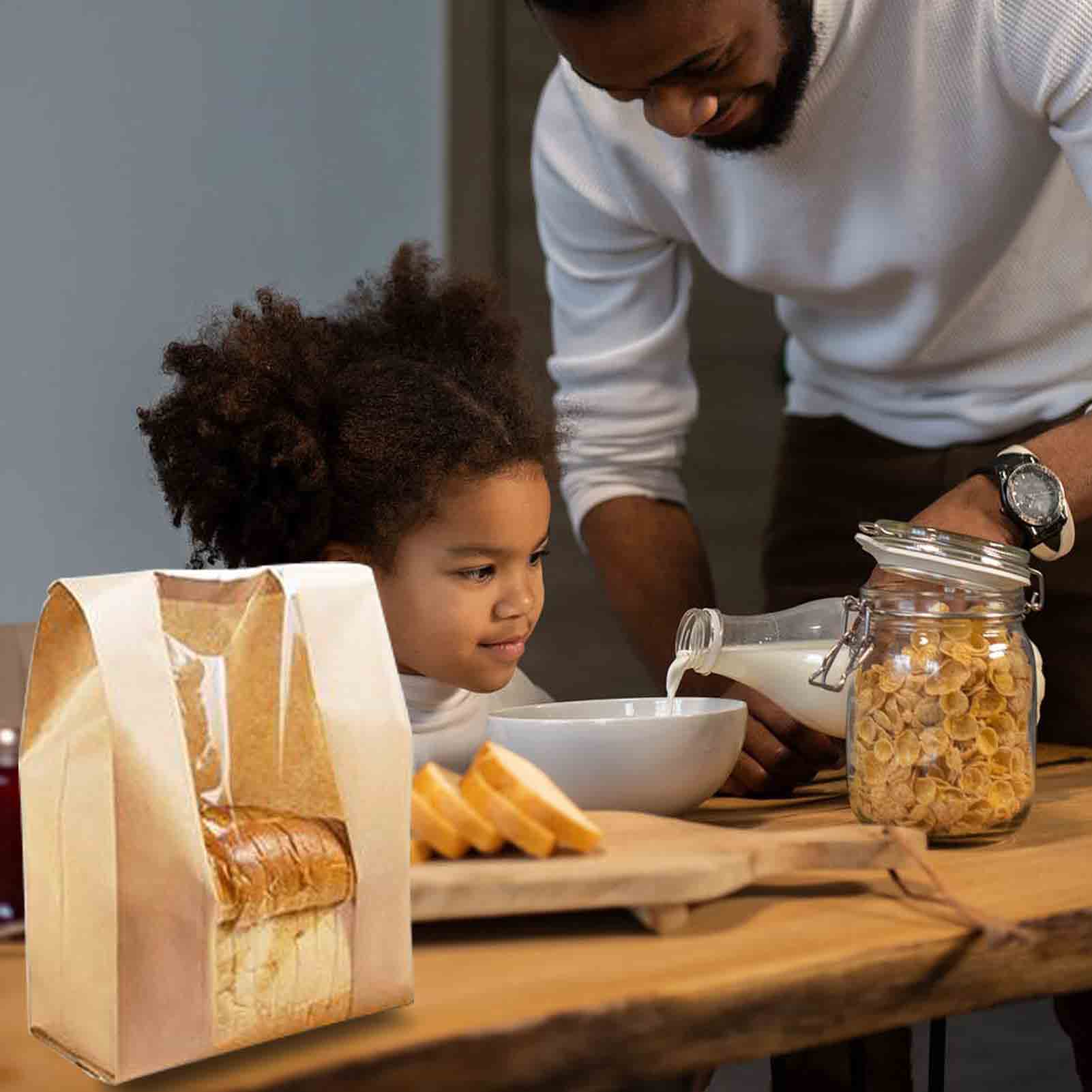 Biodegradable Bread Packaging Bags Custom Printed Eco Friendly Material