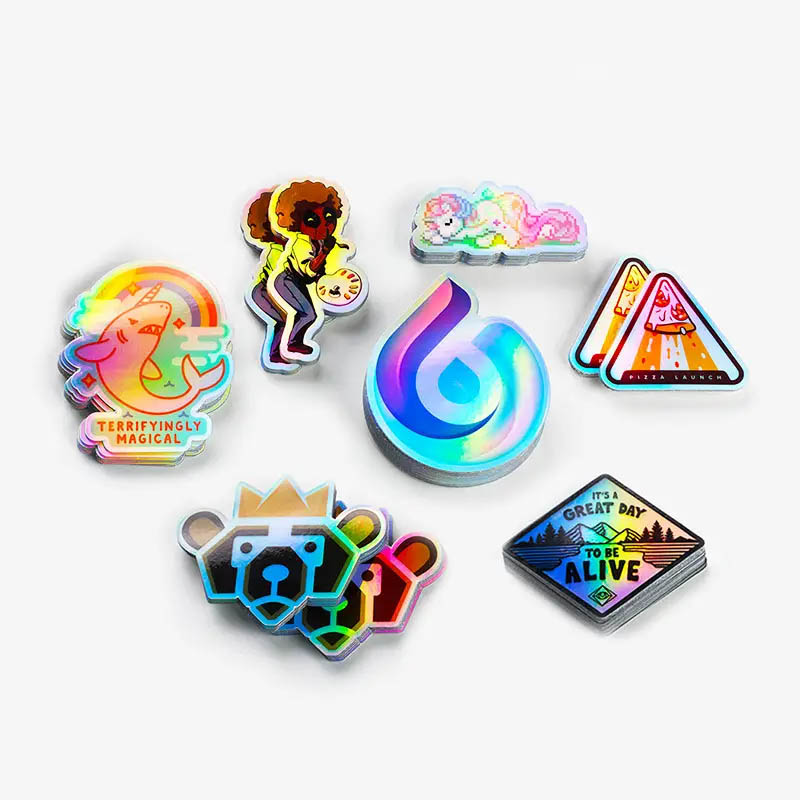 High quality Wholesale Rainbow Holographic Stickers For Electronics Brand Identification factory