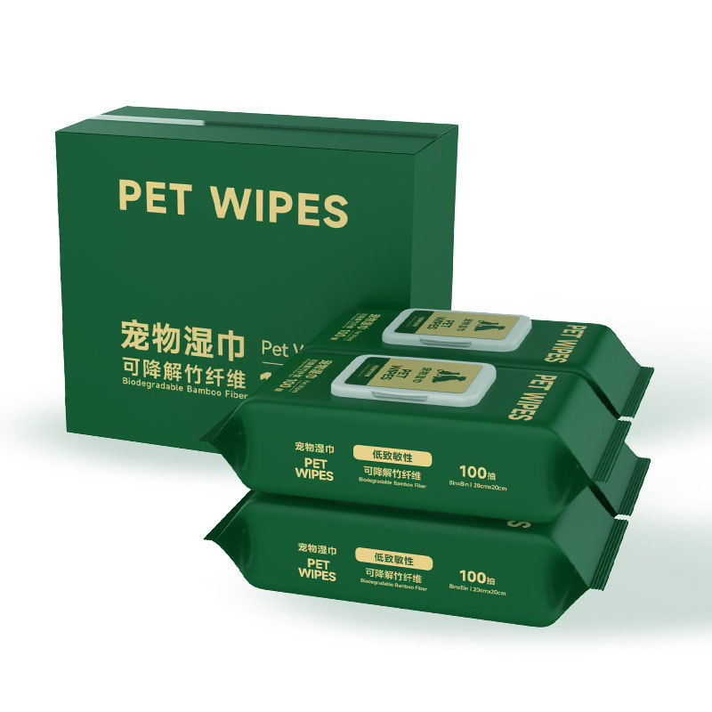 Design Soft Bamboo Fiber Pet Wet Wipes For Dog Cat Eyes Face Paw Care