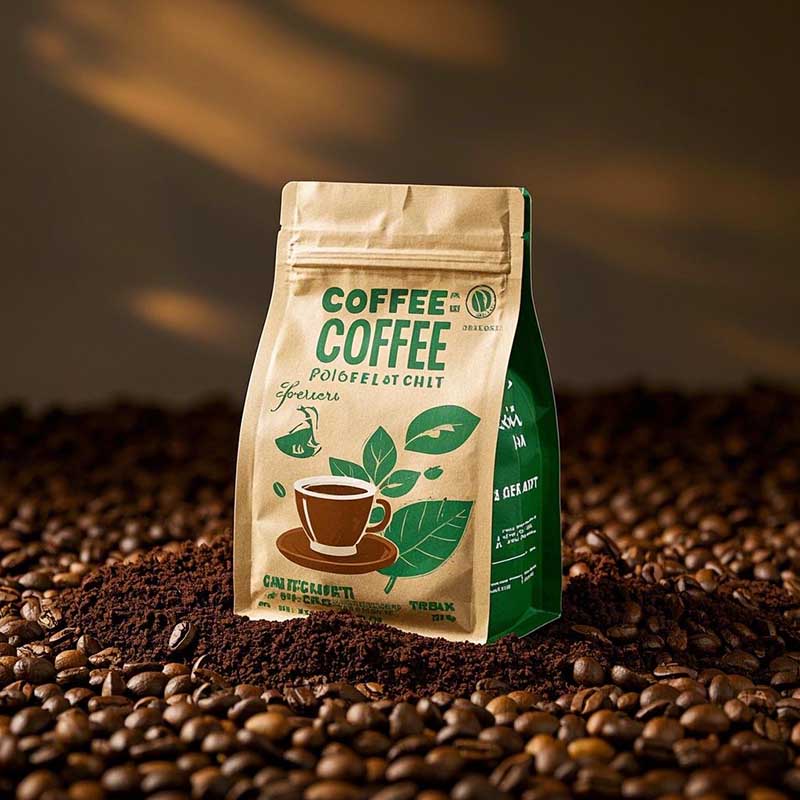 High quality Manufacturer Kraft Material Coffee Packaging Bag With Valve And Zipper 250g factory