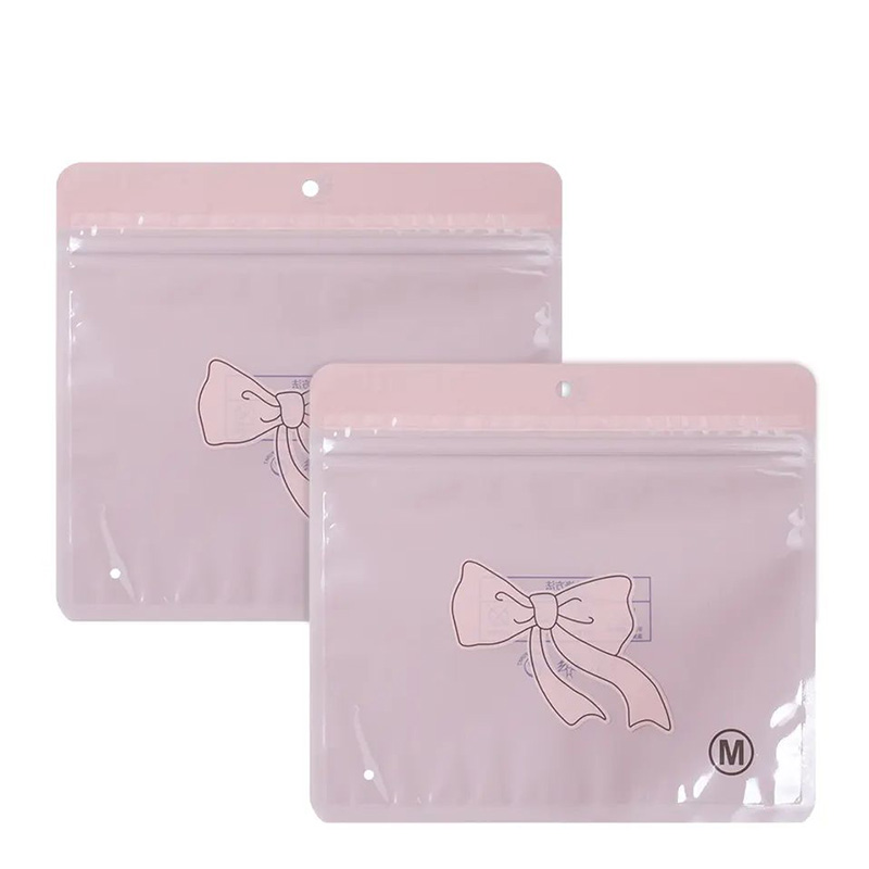 Clear PE Zipper Clothing Packaging Bag 70 Micron With Hang Hole For Display