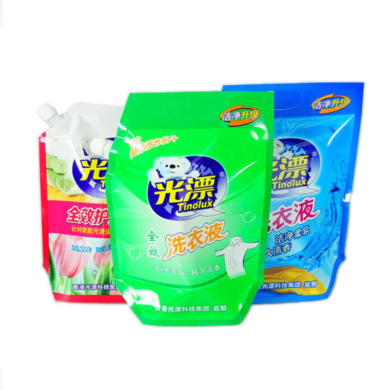 Custom Printed Stand Up Spout Pouch For Chemical Liquid Packaging In Various Sizes