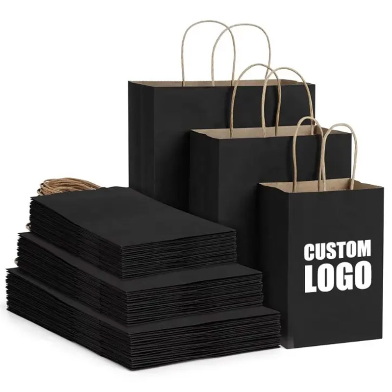Kraft Paper Tote Bag With Flat Handles 150gsm For Retail Shops
