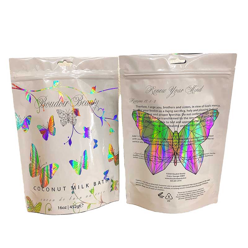 Clear Stand Up Food Packaging Bag With Resealable Zipper 18x26cm 100microns