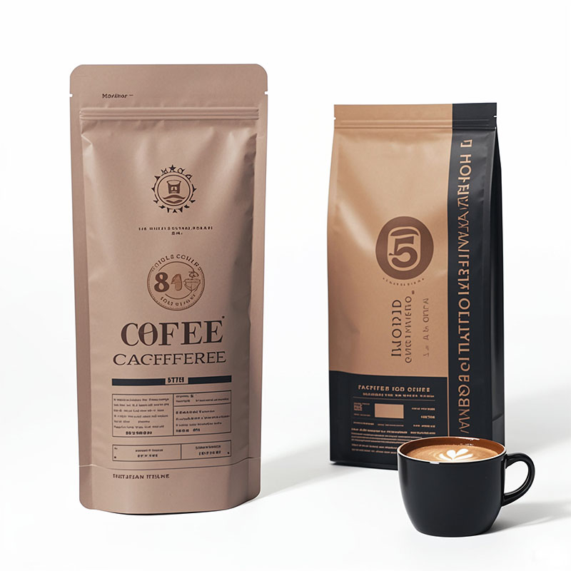 High quality Minimalist Coffee Bags For Packaging Markets Food Grade PE Material Gusseted Stand Up Pouches factory