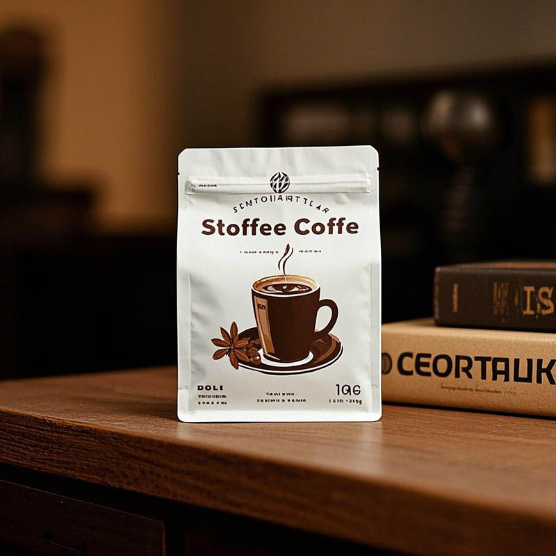 Minimalist Coffee Bags For Packaging Markets Food Grade PE Material Gusseted Stand Up Pouches