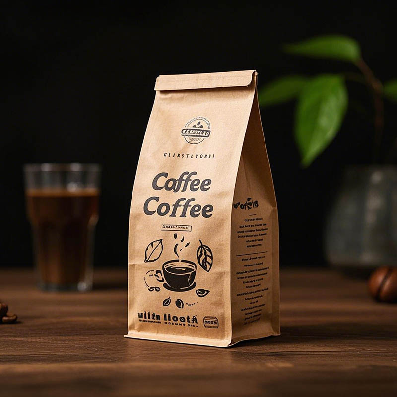Minimalist Coffee Bags For Packaging Markets Food Grade PE Material Gusseted Stand Up Pouches