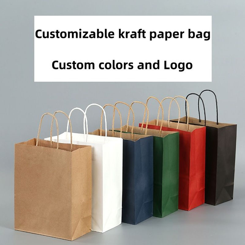 Recyclable Kraft Paper Gift Bags With Handles Custom Sizes For Wholesale Packaging