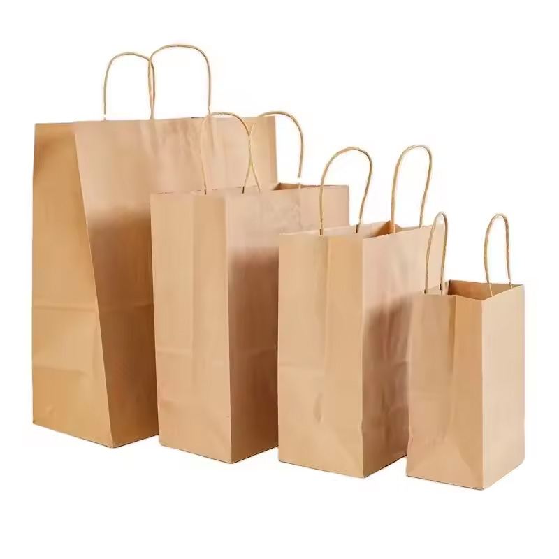 Eco Friendly White Paper Gift Bags With Logo Printing For Brand Promotion