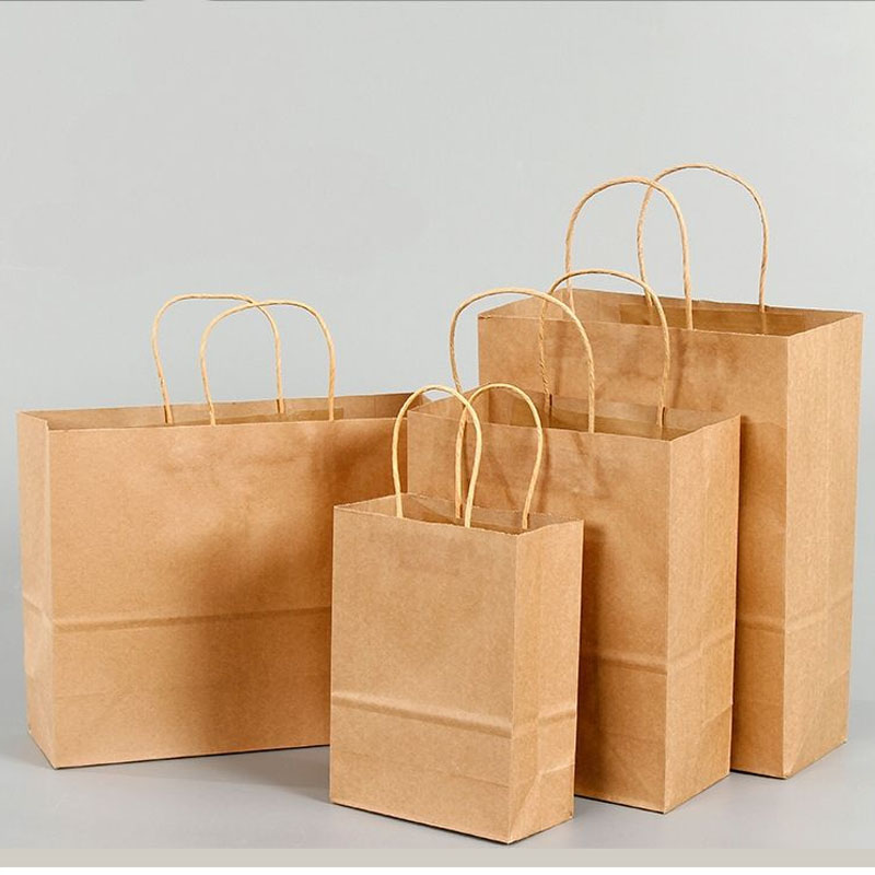 Reusable Paper Shopping Bags Large Capacity Eco Packaging for Supermarkets