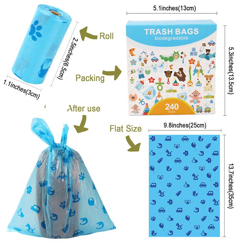 Supplier Compostable Dog Waste Bags With Handles Wholesale 20 Microns 28x30cm Kraft Style