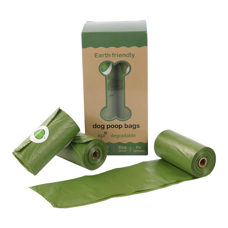 Exporter Extra Strong Biodegradable Poop Bags Roll Type Odor Resistant 20 Microns 34x26cm