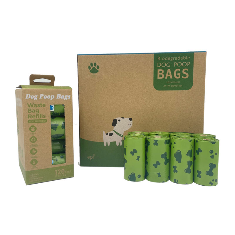 Exporter Extra Strong Biodegradable Poop Bags Roll Type Odor Resistant 20 Microns 34x26cm