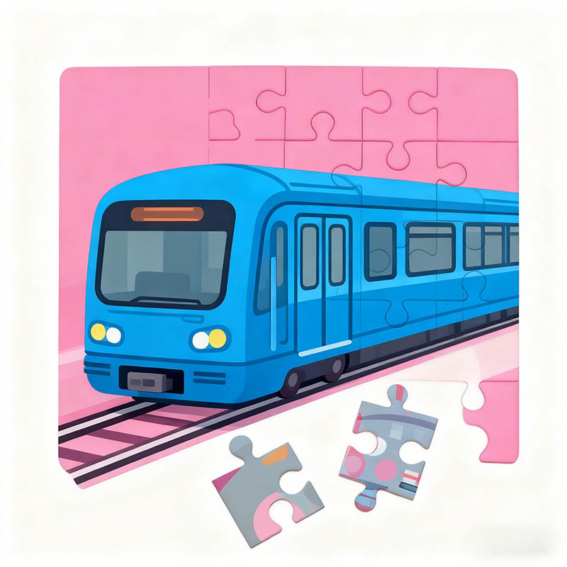 Vibrant Vehicle City Scene Puzzle Set Kids Gift Idea for Boys and Girls