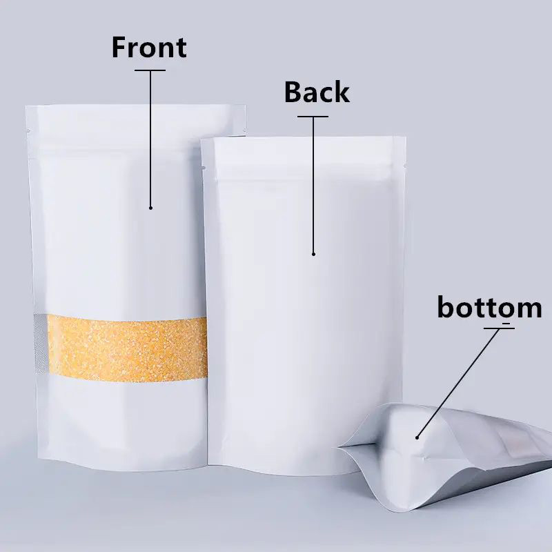 Kraft Paper Zipper Bags For Organic Food Custom Logo Printing And Sizes Available