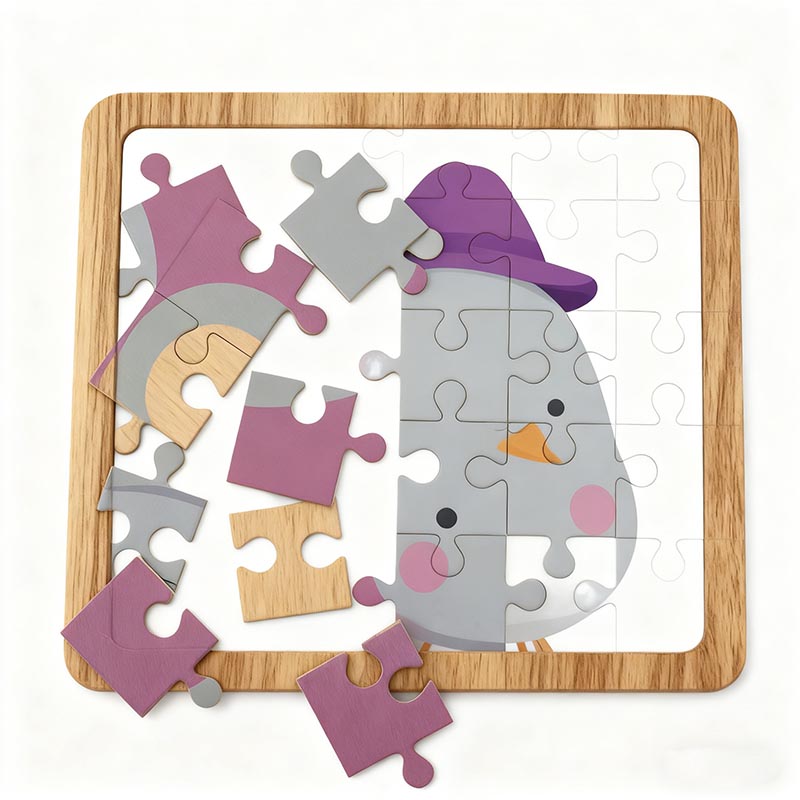 Wooden Fairy Tale Puzzle Set Non Toxic Safe Finish for Children Focus Skill Development