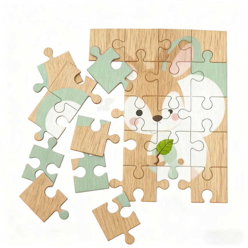 Wooden Fairy Tale Puzzle Set Non Toxic Safe Finish for Children Focus Skill Development