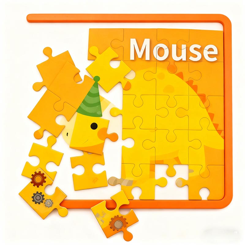 Educational Dinosaur World Cartoon Puzzle Safe Eco Friendly Learning Toy for Kids