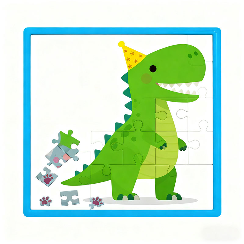 Educational Dinosaur World Cartoon Puzzle Safe Eco Friendly Learning Toy for Kids