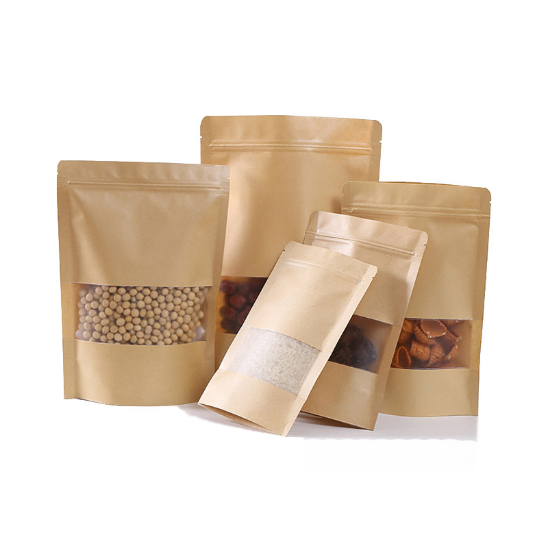 Biodegradable Kraft Coffee Bags With One Way Valve And Zipper Custom Printing
