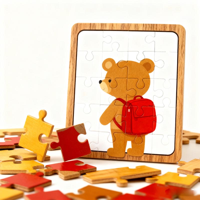 Wooden Fairy Tale Puzzle Set Non Toxic Safe Finish for Children Focus Skill Development