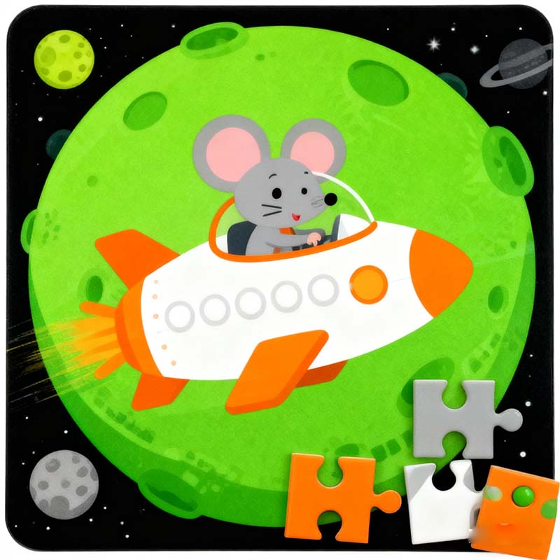 Bright Space Explorer Puzzle Large Easy Grip Pieces for Toddlers Preschool Learning