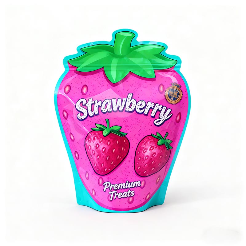 Custom Matte Irregular Shape Stand Up Pouch with Zipper Tear Notch Airtight Food Bag