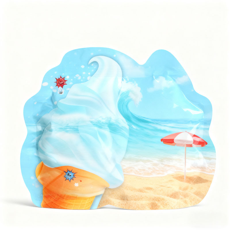 Custom Matte Irregular Shape Stand Up Pouch with Zipper Tear Notch Airtight Food Bag