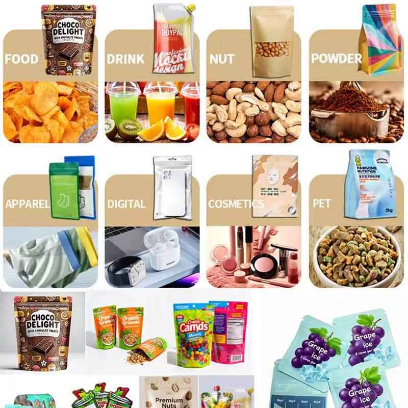 Lightweight Irregular Shape Snack Pouch 4mil PET PE Material Easy Fill and Space Save