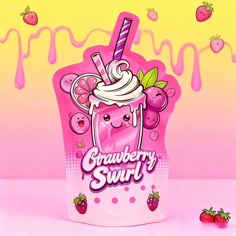 Custom CMYK Printed Irregular Shape Stand Up Pouch Gloss UV Coating Multi-Size Option