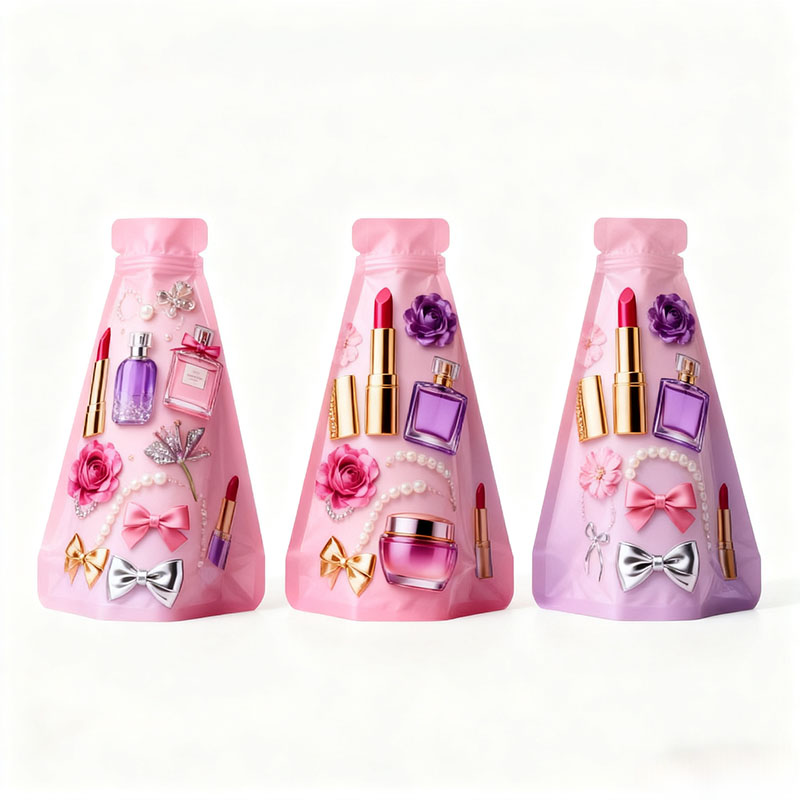 Custom CMYK Printed Irregular Shape Stand Up Pouch Gloss UV Coating Multi-Size Option