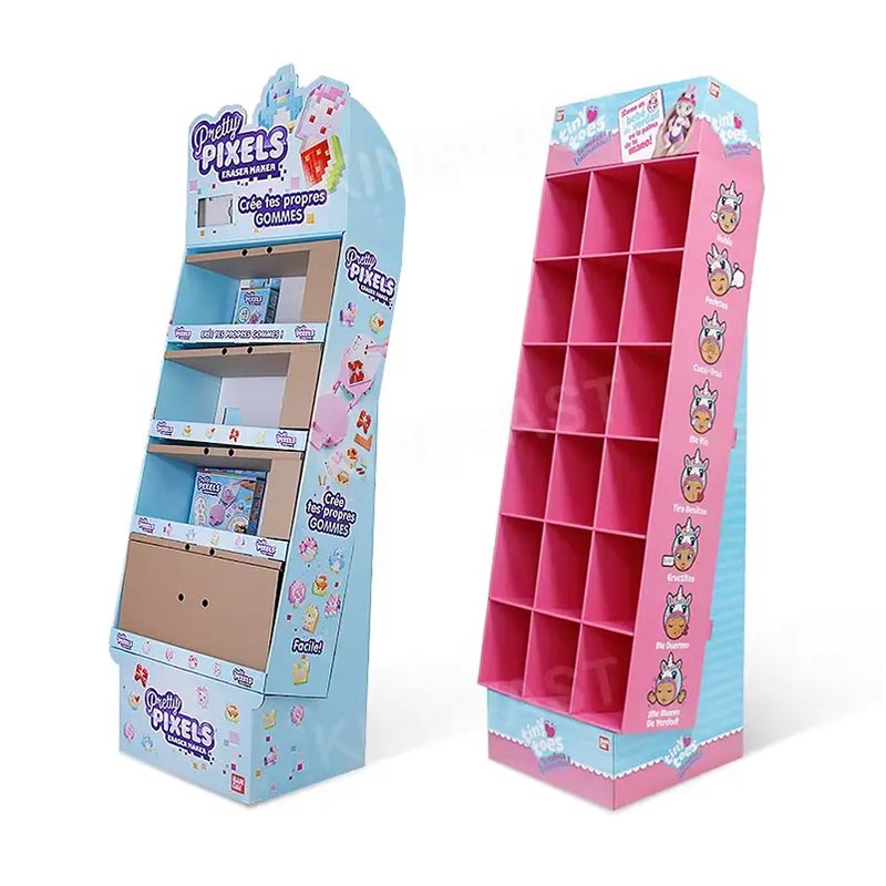 Corrugated Cardboard Display Shelf Custom Printed For Supermarket Use