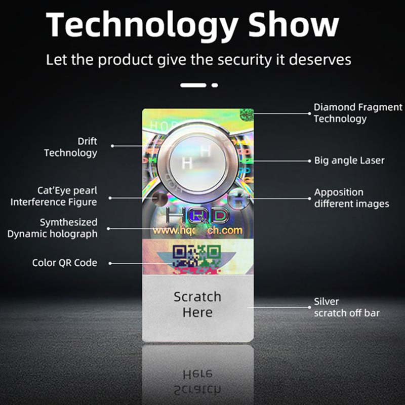 QR Code Hologram Anti-Counterfeit Labels Factory Custom Color Tamper Proof